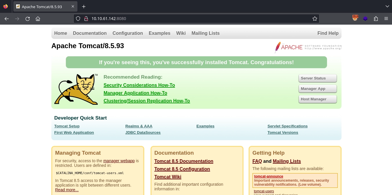 Web 8080 Index