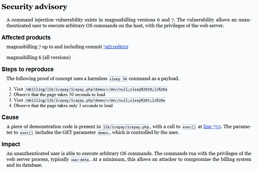 Magnusbilling Command Injection Poc