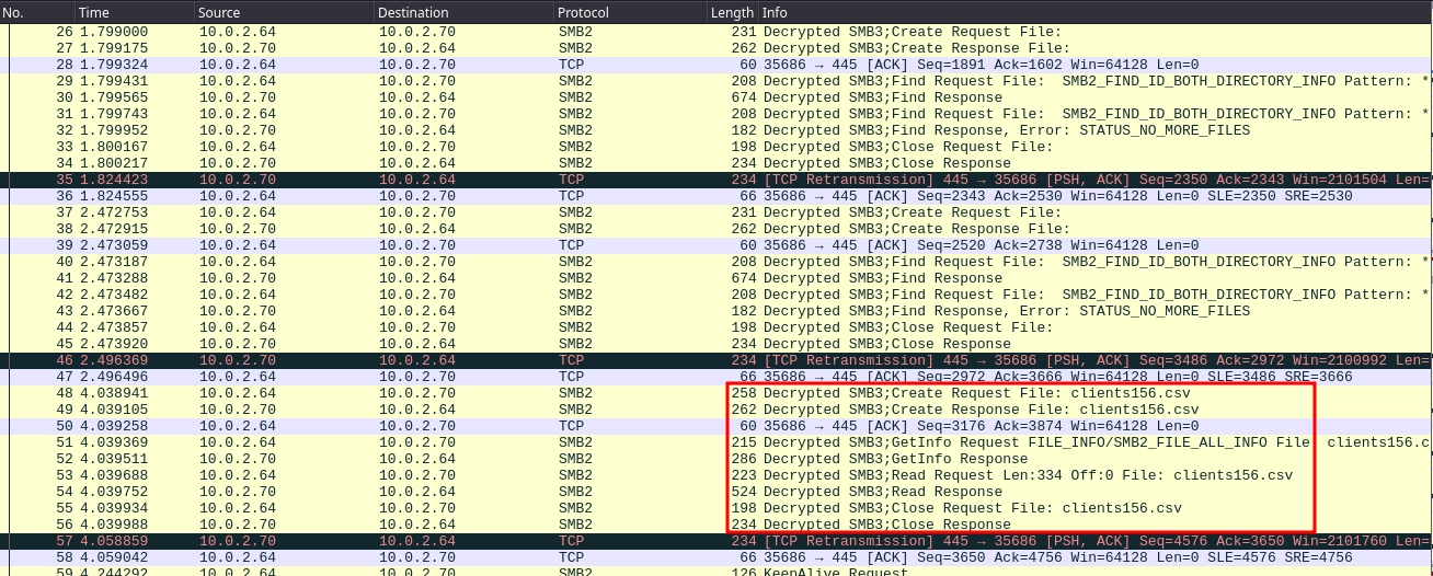 SMB Decrypted Traffic First