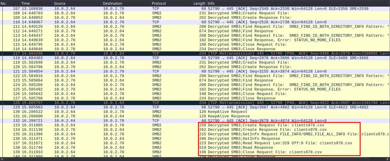 SMB Decrypted Traffic Second