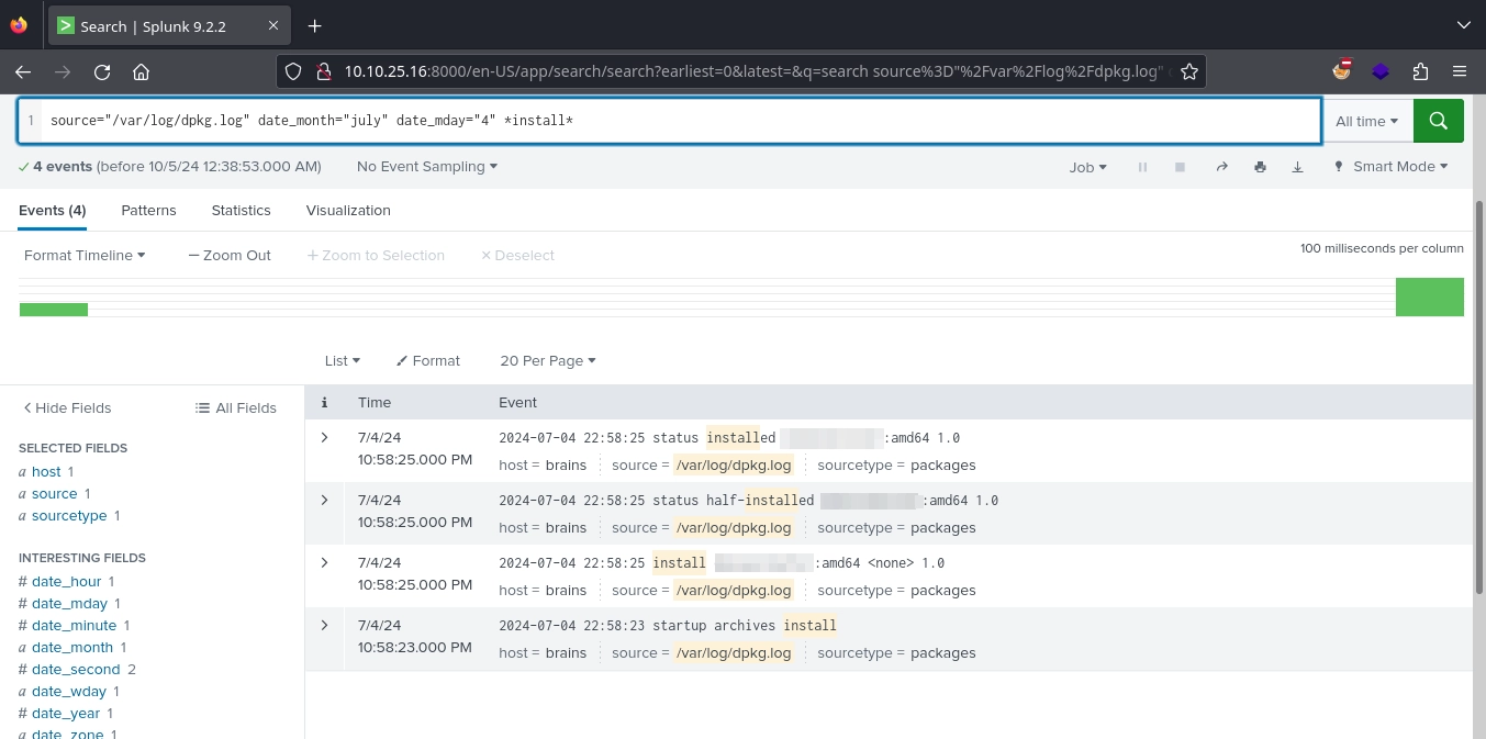 Splunk Package Installed
