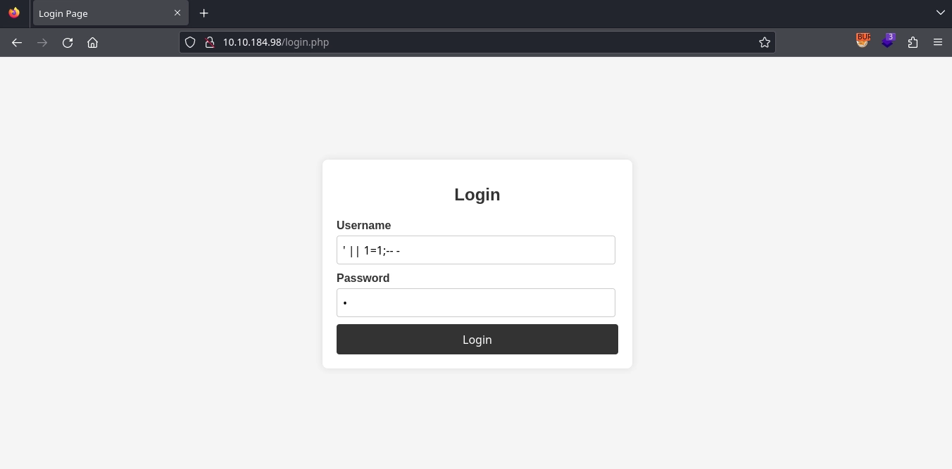 Web 80 Login SQL Injection