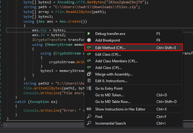 Dnspy Edit Method