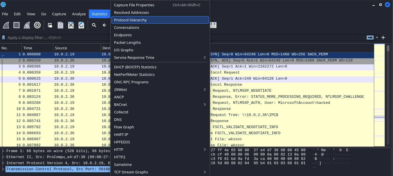 Wireshark Opening Statistics