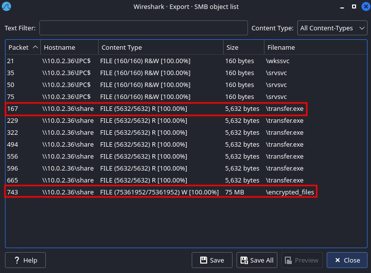 Wireshark SMB Files