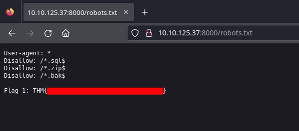 Web Server Port 8000 Robots.txt