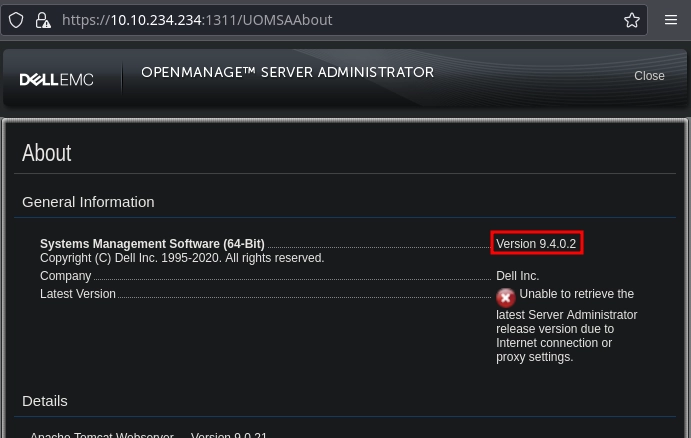 Dell OpenManage Server Administrator Version