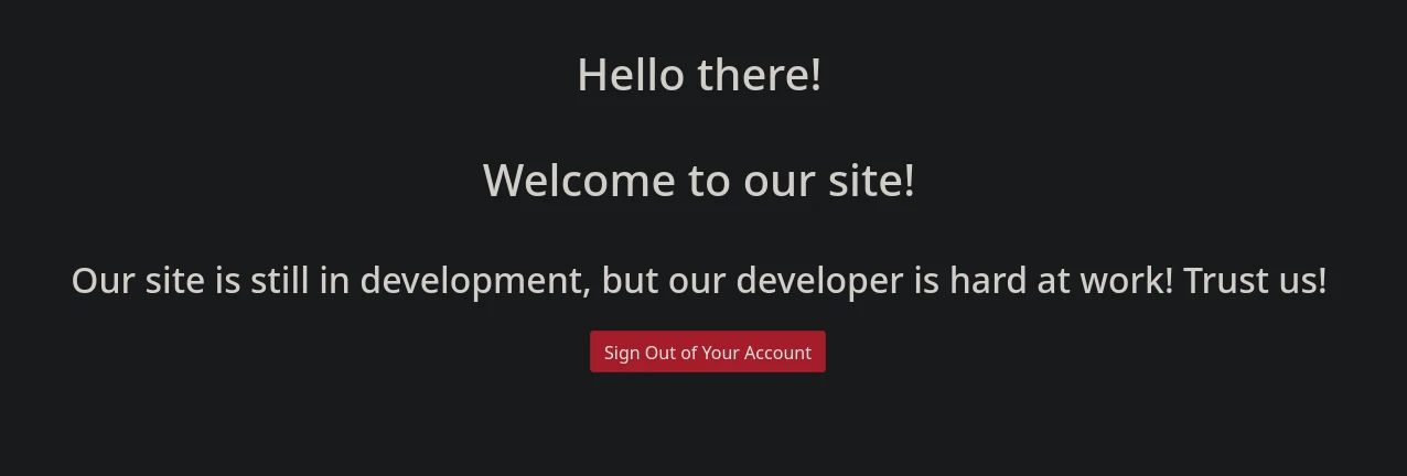 Welcome page