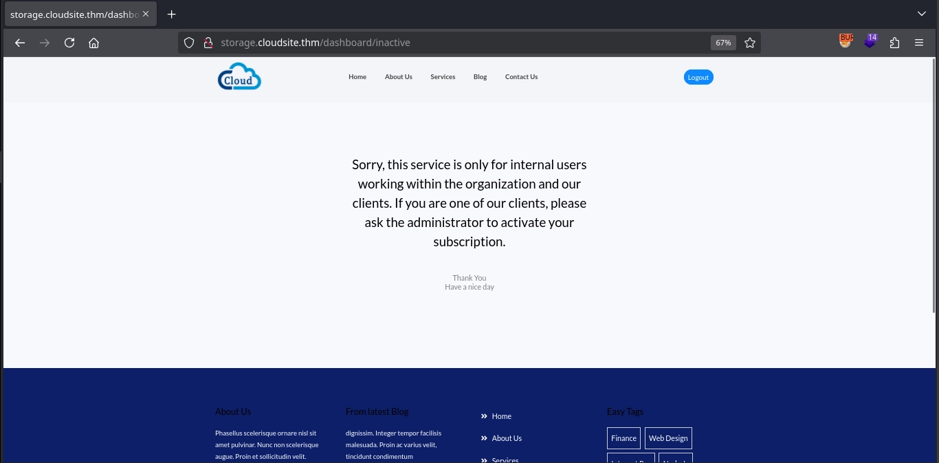 Web 80 Storage Dashboard Inactive