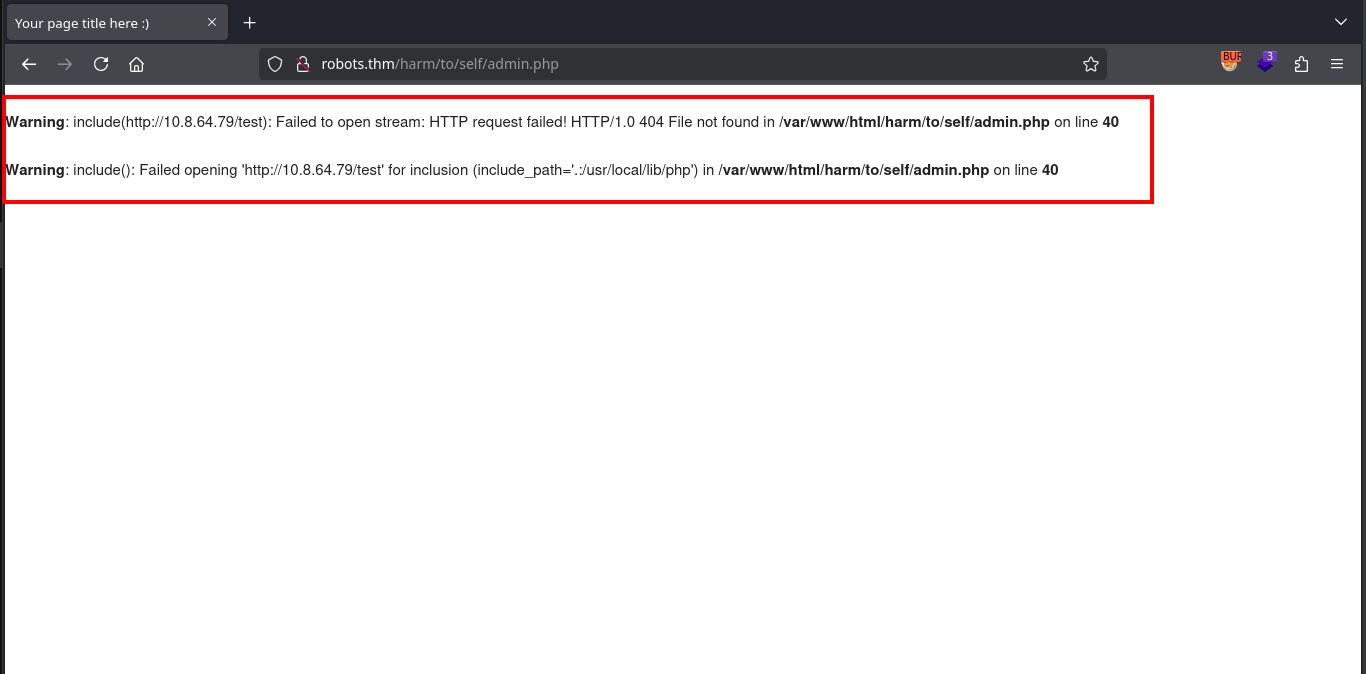 Robots Thm Admin Test Error