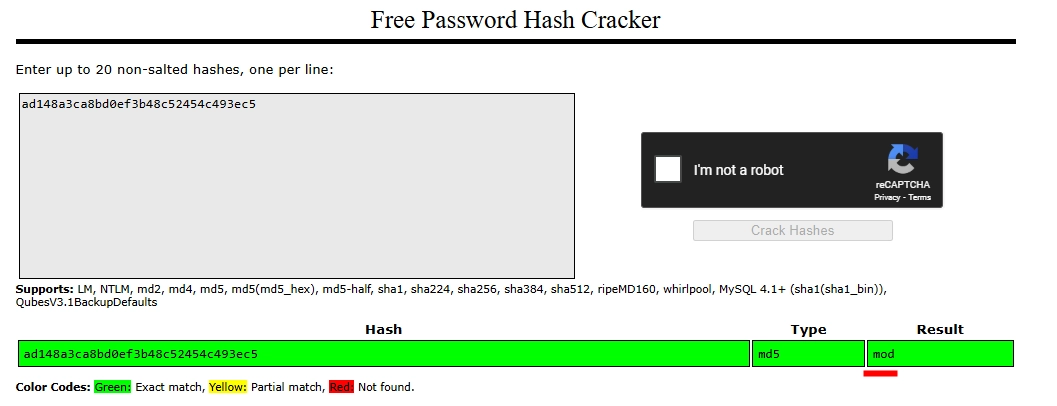 Crackstation Mod Hash
