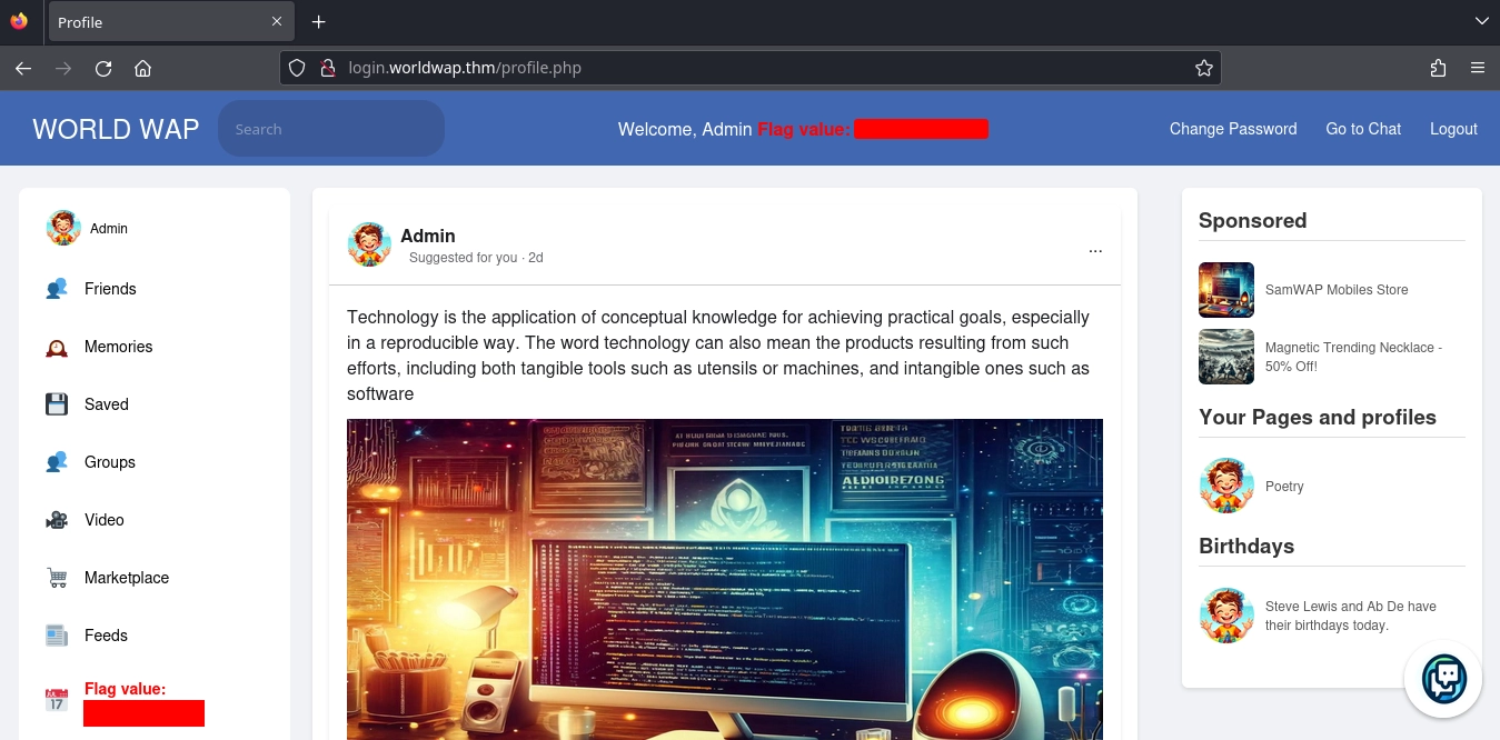 Web Server Login Worldwap Admin Flag