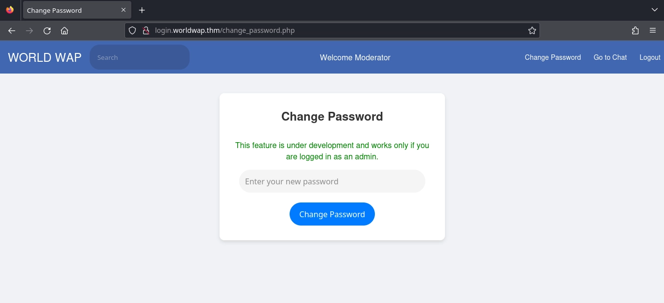 Web Server Login Worldwap Change Password